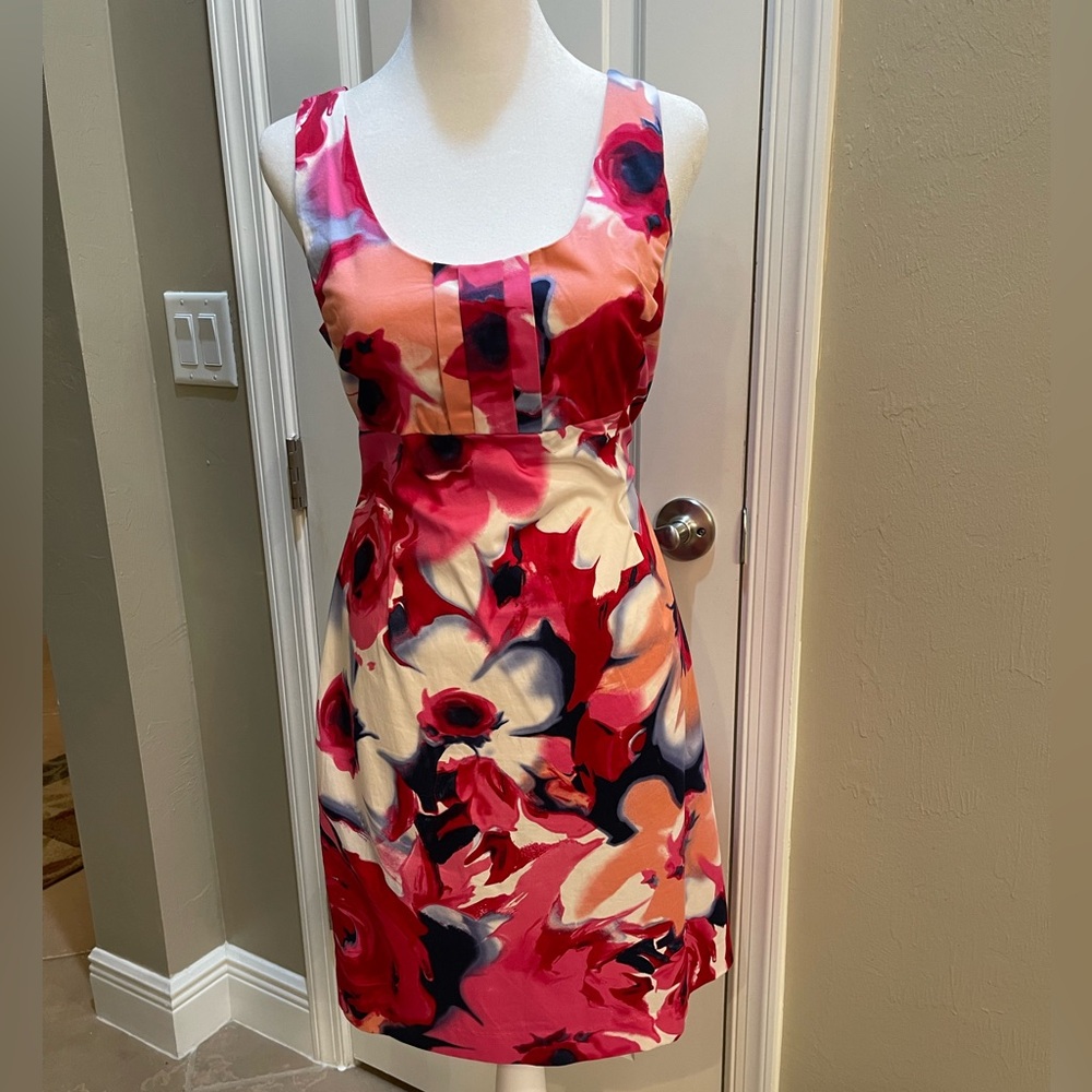 Floral Sleeveless Dress - Pink and Red
